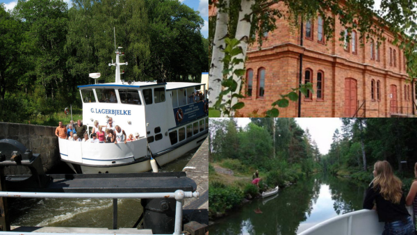 Ett collage p Hjlmare kanal och Arboga Bryggerimuseum
